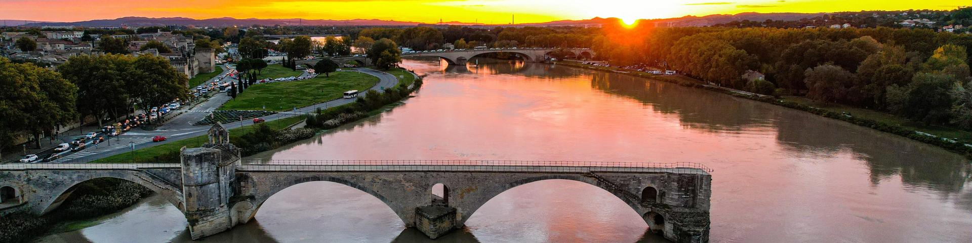 The Pont d'Avignon (or Pont Saint-Bénezet) as seen by drone - Photo credit: Julien Audigier