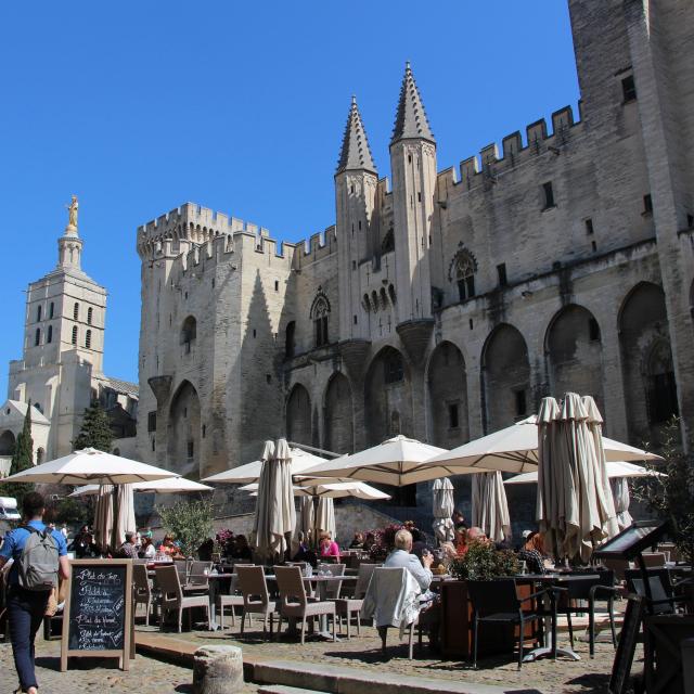 Place du Palais des Papes. Crédit : Philippe Bar