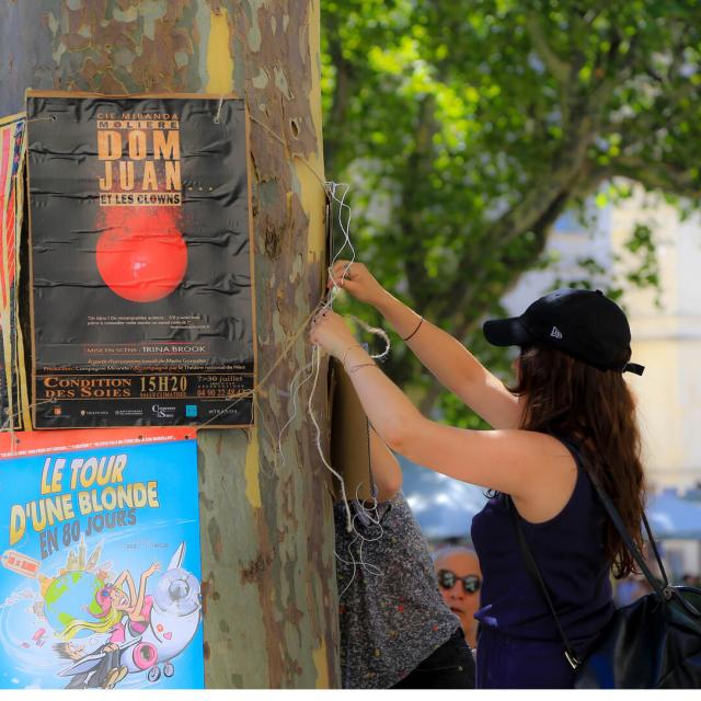 Avignon Anzeige während des Festivals