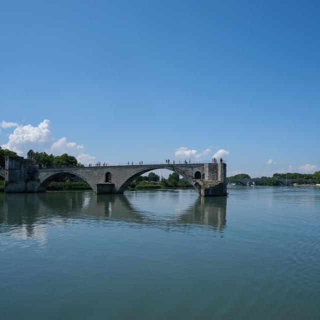 Pont Saint-Bénézet depuis un bateau de croisière