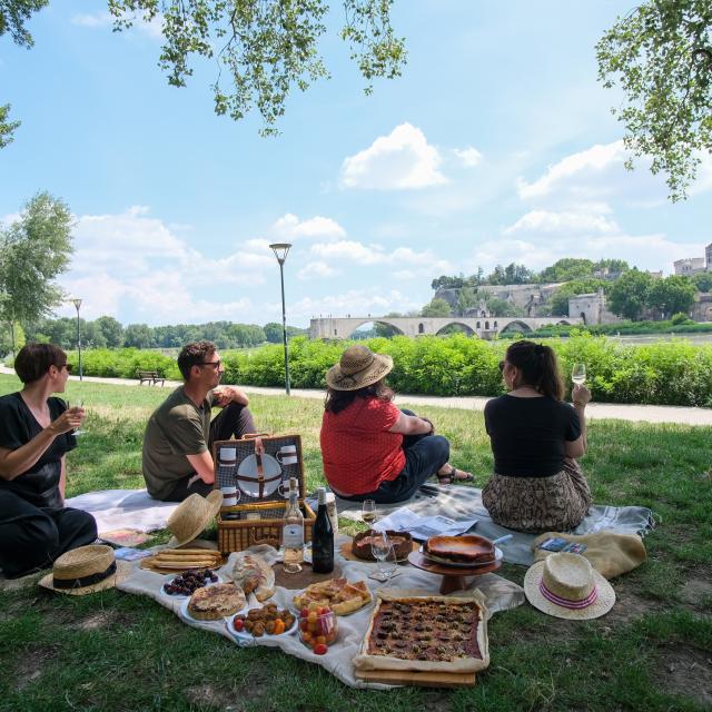 Pause pique-nique sur la Barthelasse