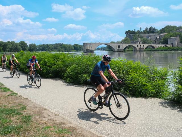 Vélos sur la Barthelasse