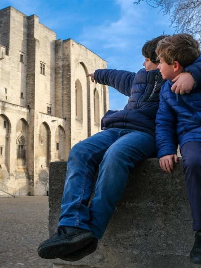 Enfants Devant Le Palais Des Papes